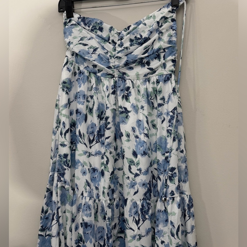 Floral Blue and White Dress